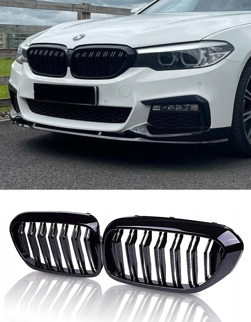 BMW 5 G30 G31 2017-2020 Griglia Radiatore M Look Nero Lucido - autorivallo