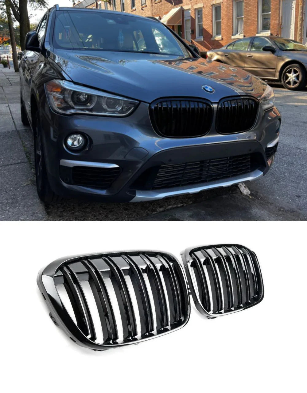 BMW X1 F48 2015-2019 Griglia Radiatore M Look Nero Lucido - autorivallo
