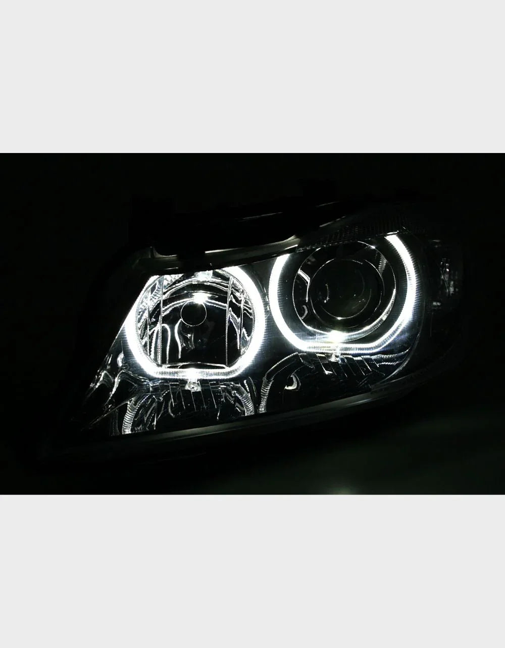BMW Serie 3 E90 E91 2005-2008 Fari Anteriori Angel Eyes LED - autorivallo