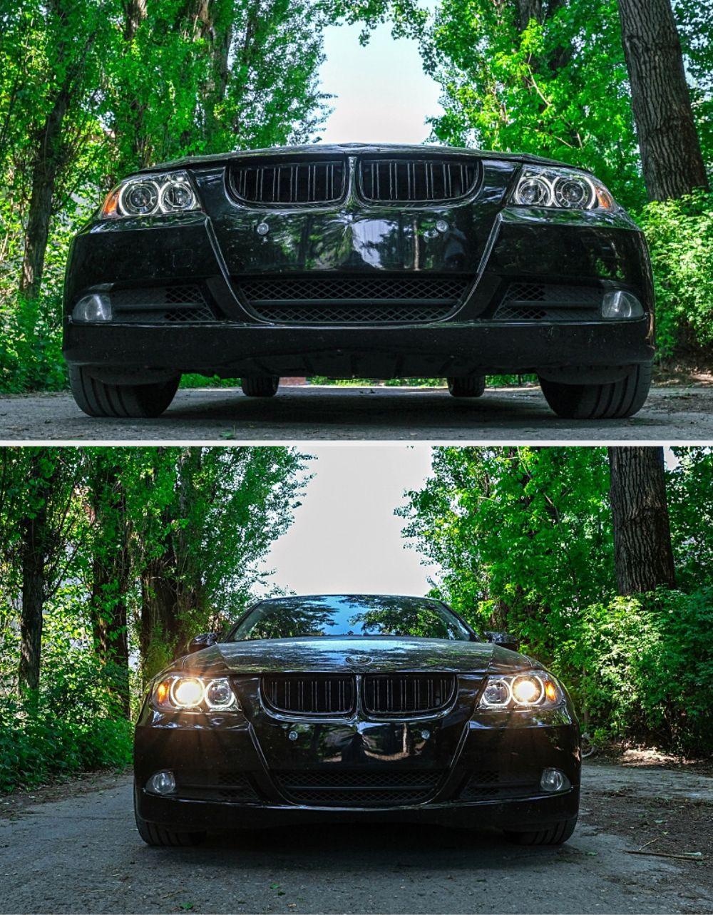 BMW Serie 3 E90 E91 2005-2008 Fari Anteriori Angel Eyes LED - autorivallo