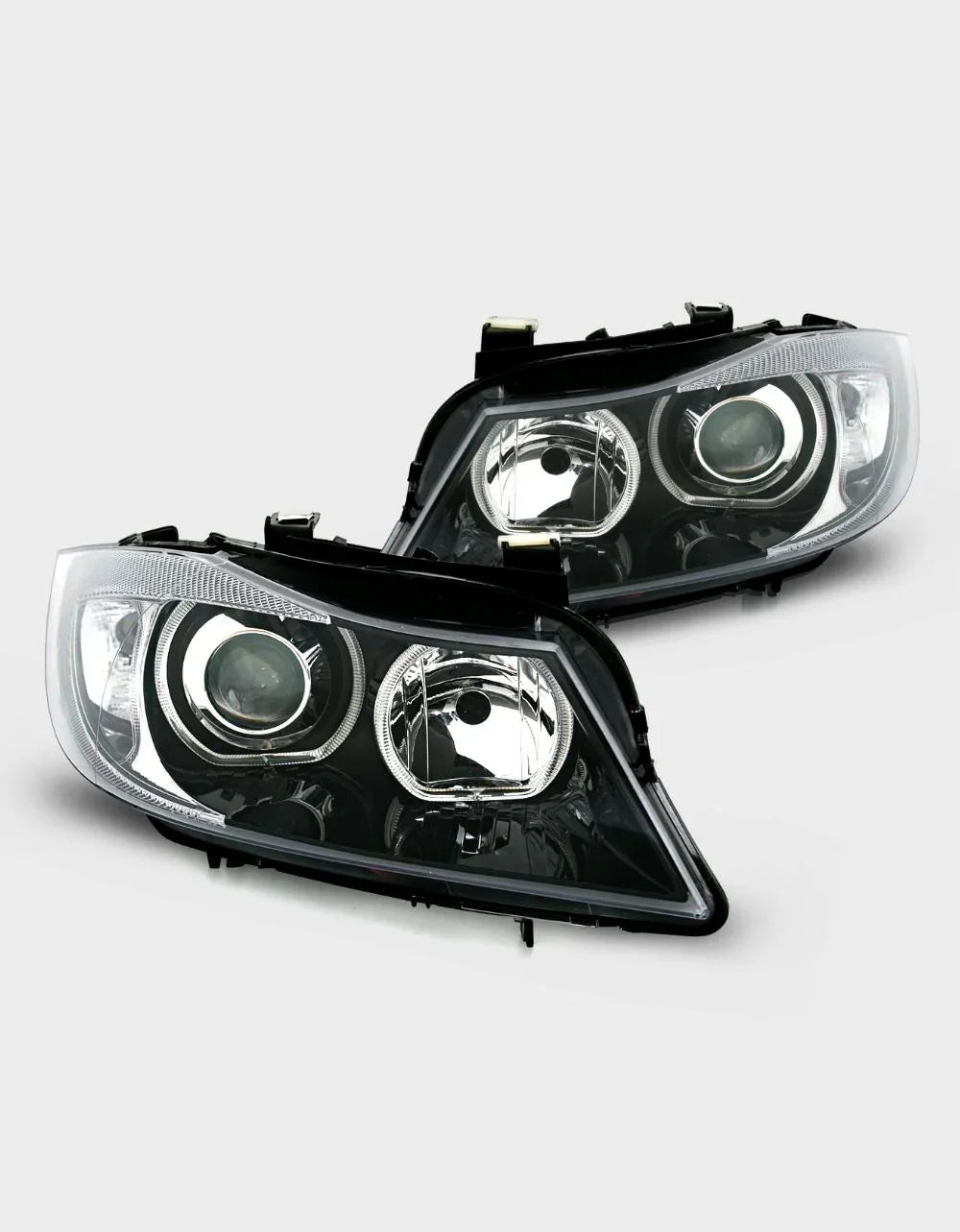 BMW Serie 3 E90 E91 2005-2008 Fari Anteriori Angel Eyes LED - autorivallo