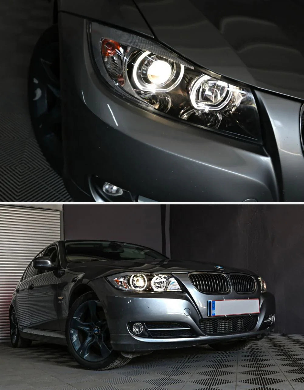 BMW Serie 3 E90 E91 2008-2011 Fari Anteriori Angel Eyes LED - autorivallo