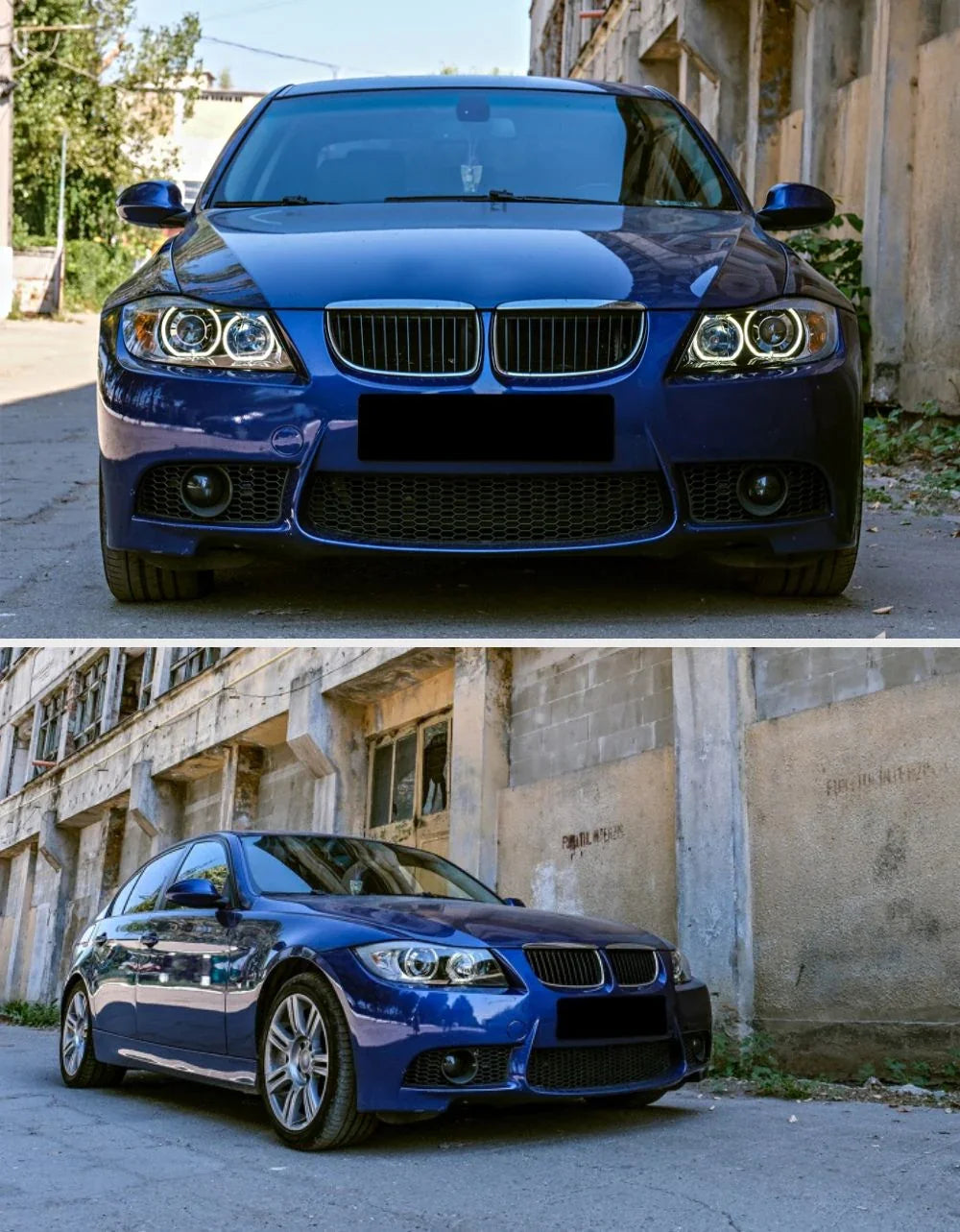 BMW Serie 3 E90 E91 2008-2011 Fari Anteriori Angel Eyes LED - autorivallo