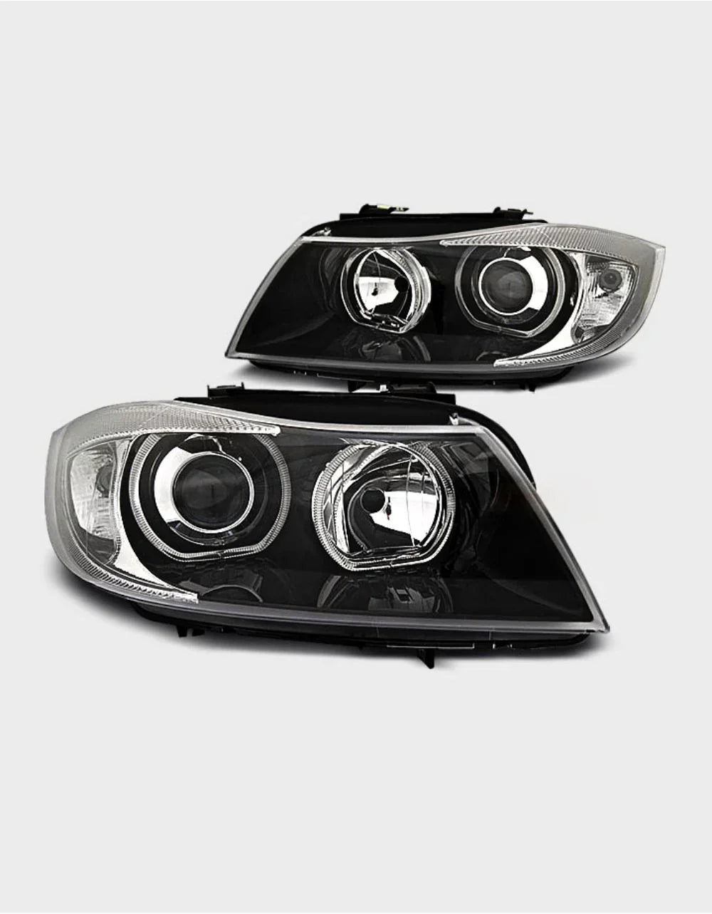 BMW Serie 3 E90 E91 2008-2011 Fari Anteriori Angel Eyes LED - autorivallo