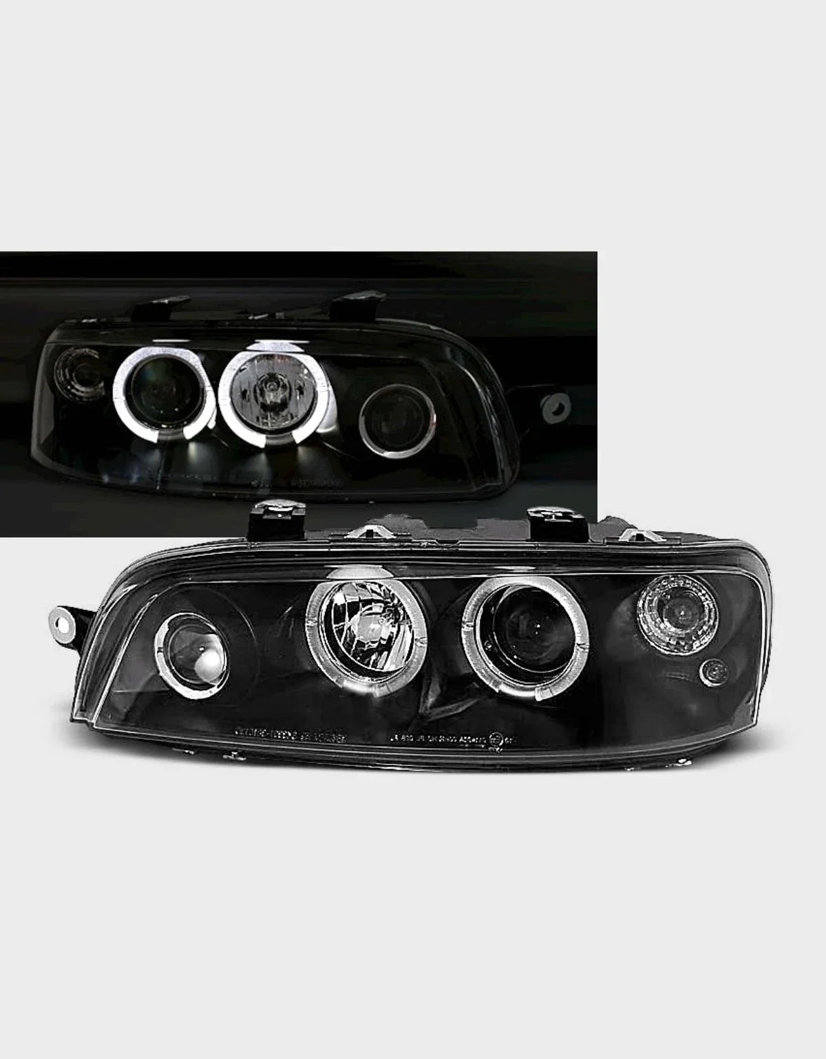 Fiat Punto 2 1999-2003 Fari Anteriori Angel Eyes a LED Nero - autorivallo