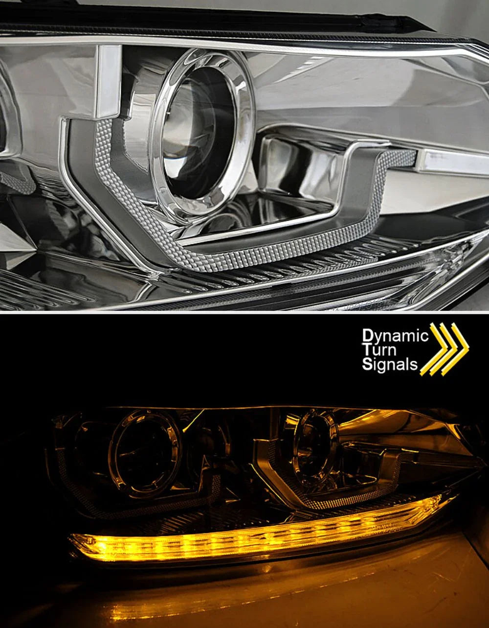 VW Polo AW 2017-2021 Fari Anteriori Luci Diurne LED Cromati - autorivallo