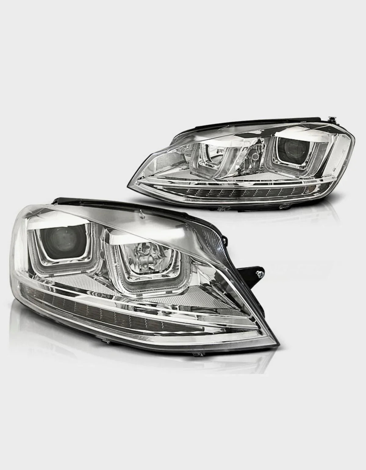 VW Golf 7 VII 2012-2017 Fari Anteriori Cromato Frecce a LED - autorivallo