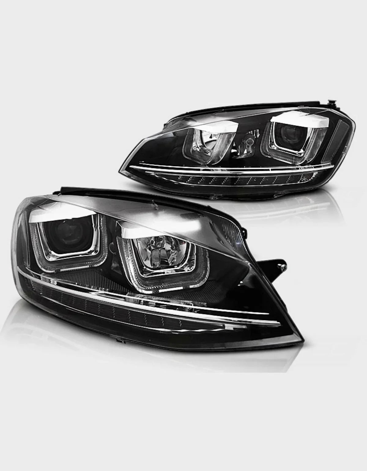 VW Golf 7 VII 2012-2017 Fari Anteriori Nero Frecce LED DRL - autorivallo