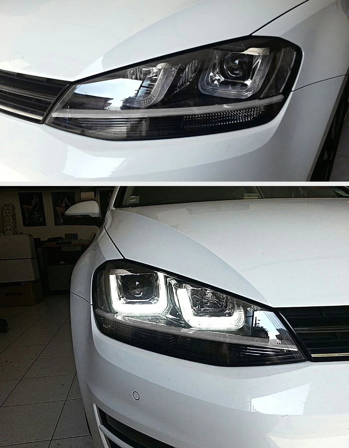 VW Golf 7 2012-2017 Fari Anteriori Luci Diurne LED R-Line - autorivallo