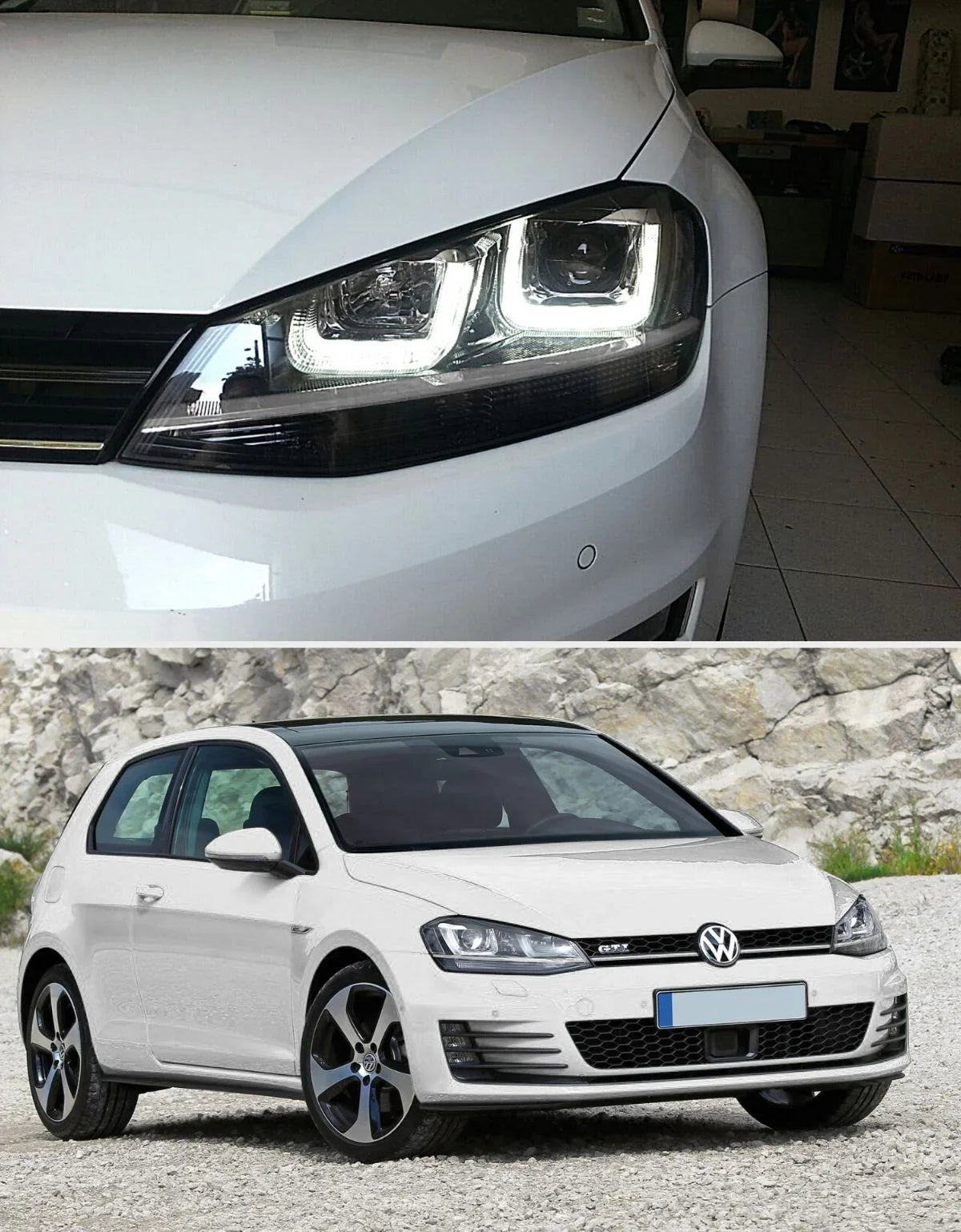 VW Golf 7 2012-2017 Fari Anteriori R-Line Luci Diurne LED - autorivallo