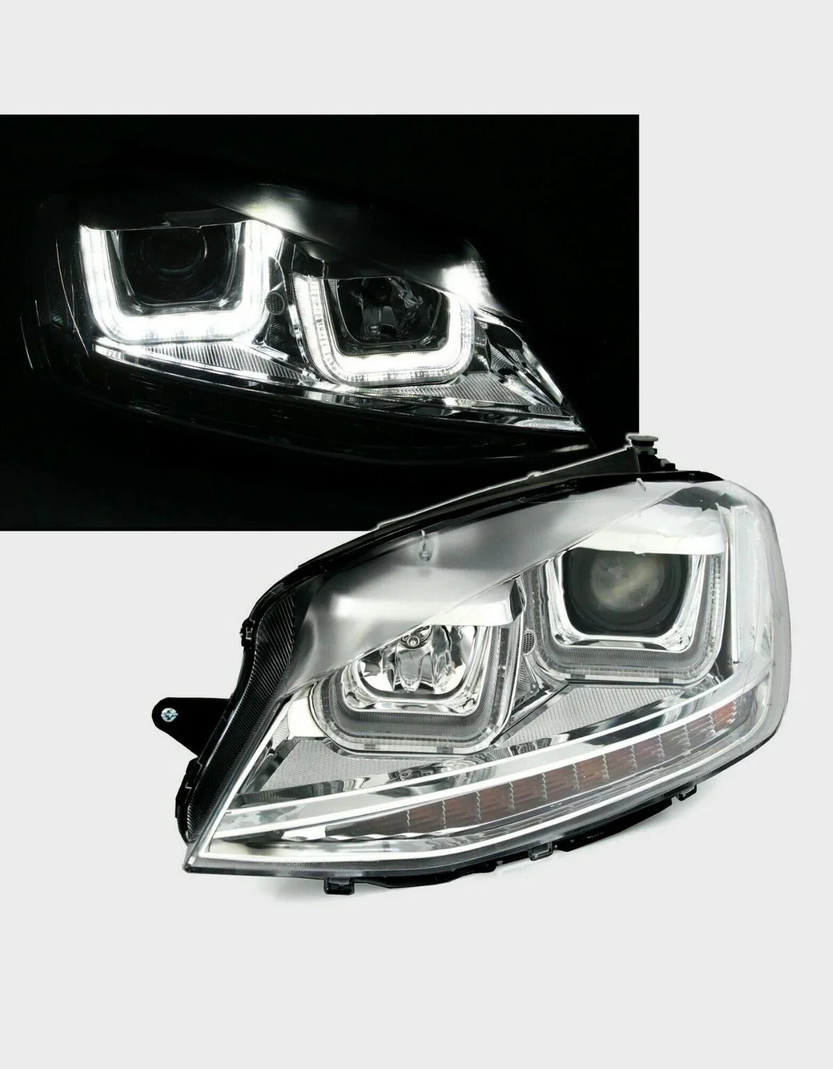 VW Golf 7 VII 2012-2017 Fari Anteriori LED Diurne Doppia U - autorivallo