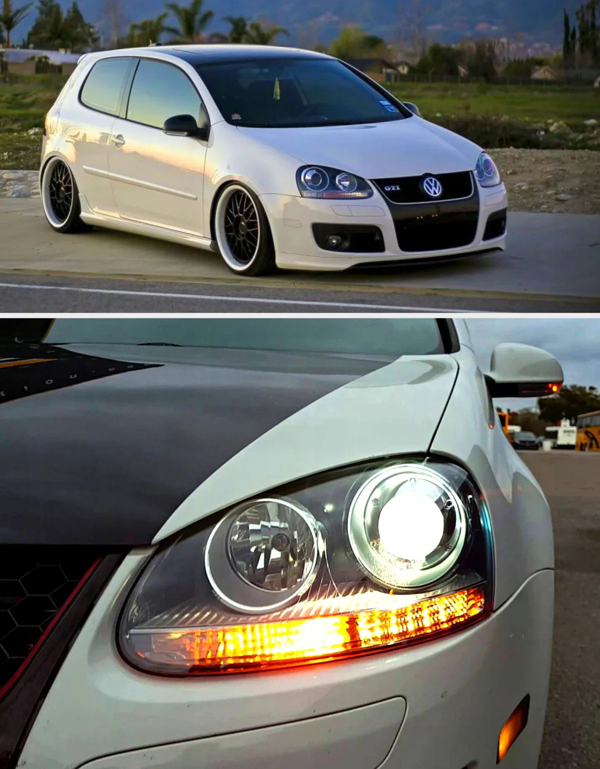 VW Golf 5 1K 2003-2008 Fari Anteriori in Ottica GTI - Nero - autorivallo