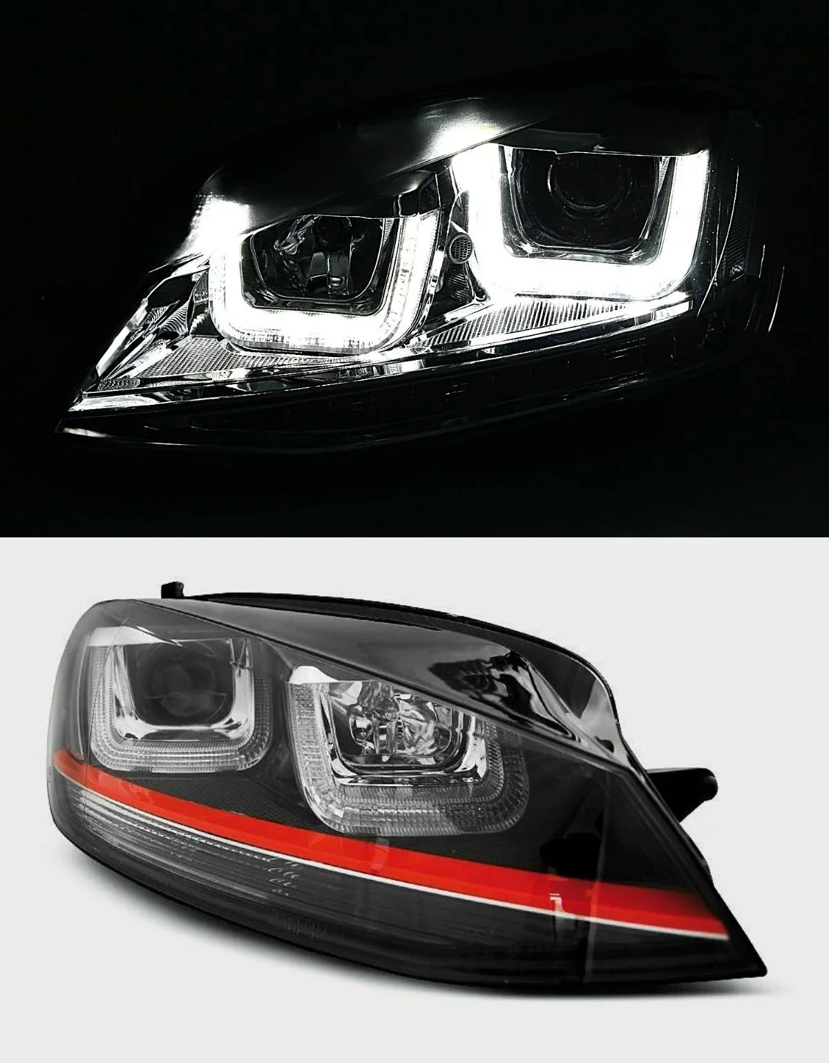 VW Golf 7 2012-2017 Fari Anteriori GTI Look Luci Diurne LED - autorivallo