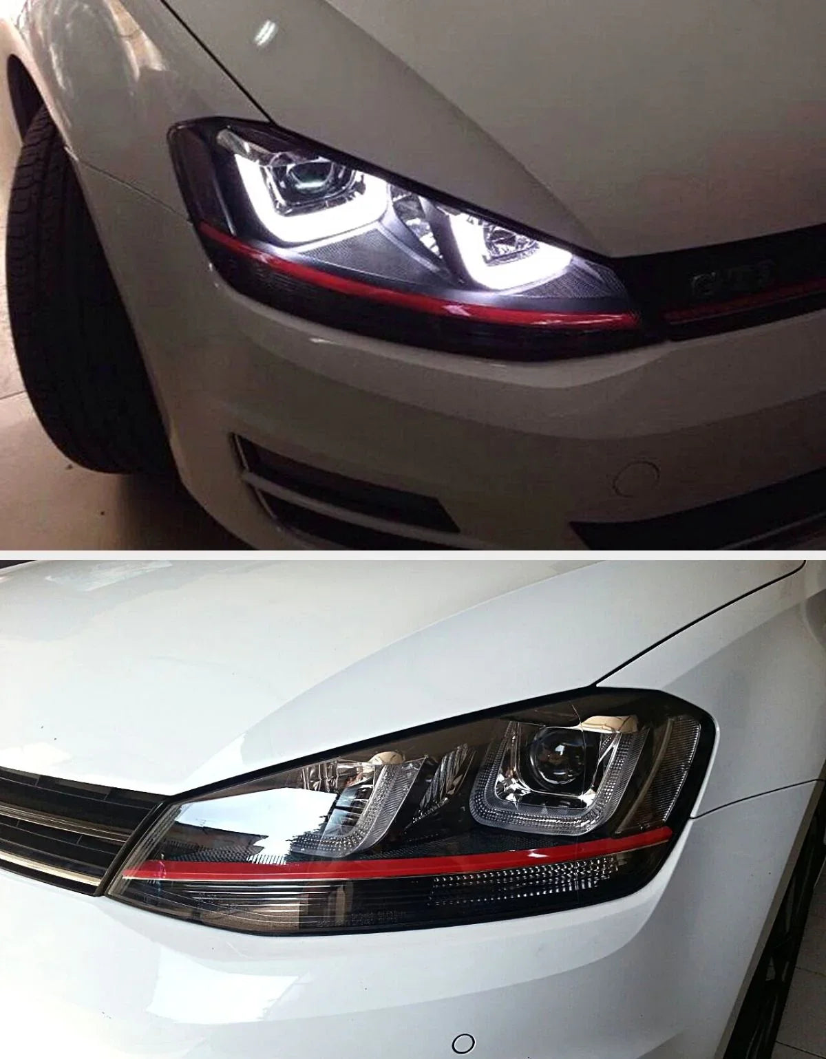 VW Golf 7 2012-2017 Fari Anteriori GTI Look Luci Diurne LED - autorivallo