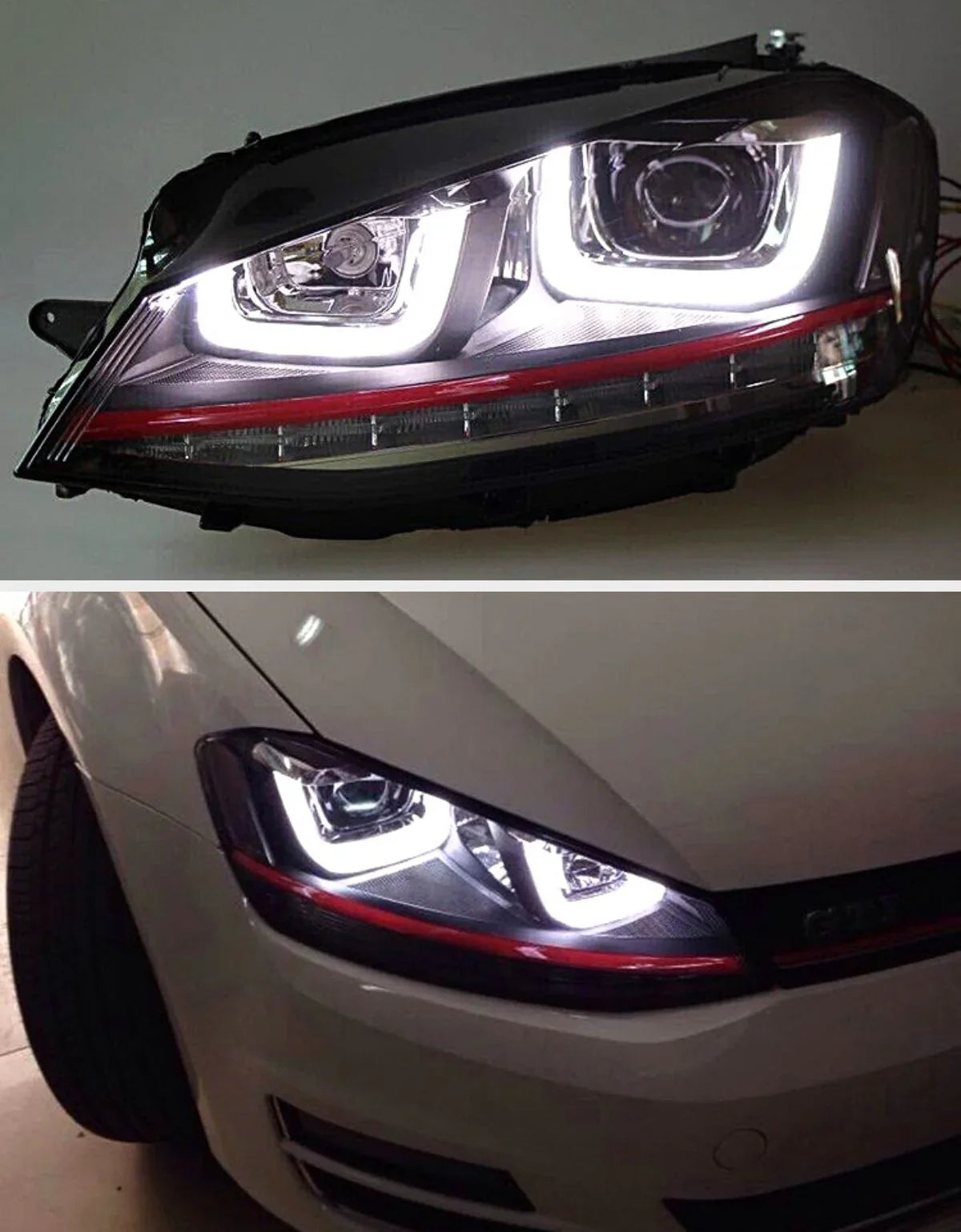 VW Golf 7 2012-2017 Fari Anteriori Frecce a LED GTI Look - autorivallo
