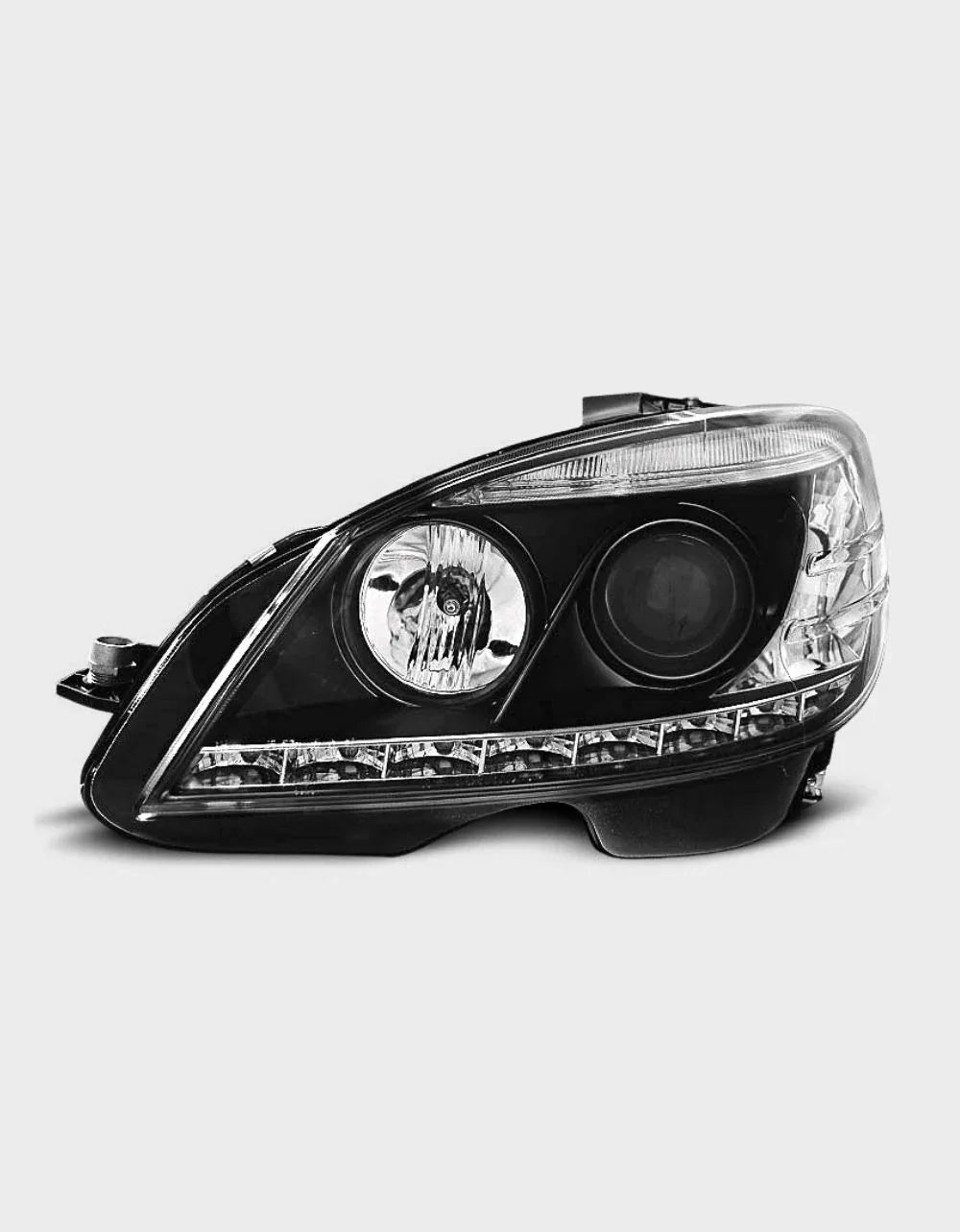 Mercedes C W204 07-10 Fari Anteriori Luci Diurne LED - Nero - autorivallo
