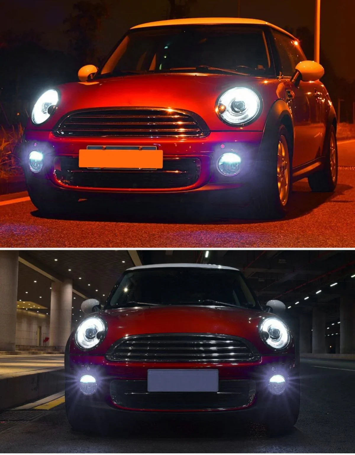 Mini R56 R57 2006-2014 Fari Anteriori Luci Diurne LED Nero - autorivallo