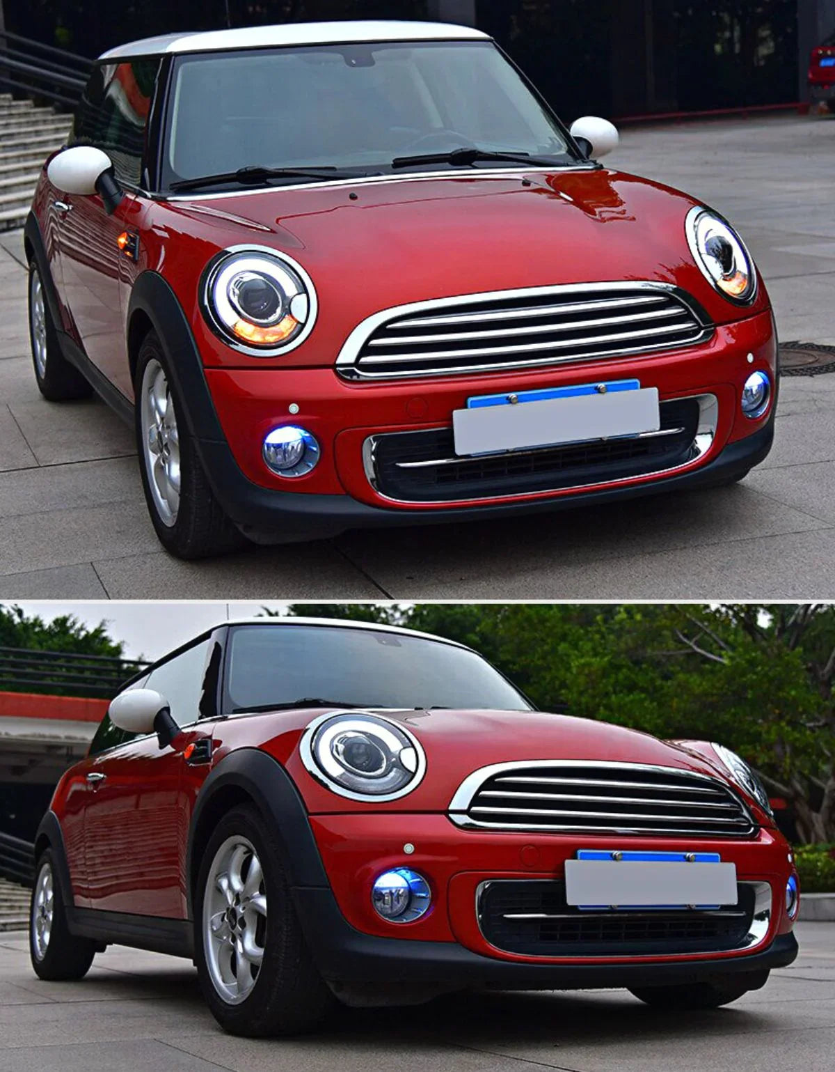 Mini R56 R57 2006-2014 Fari Anteriori Luci Diurne LED Nero - autorivallo