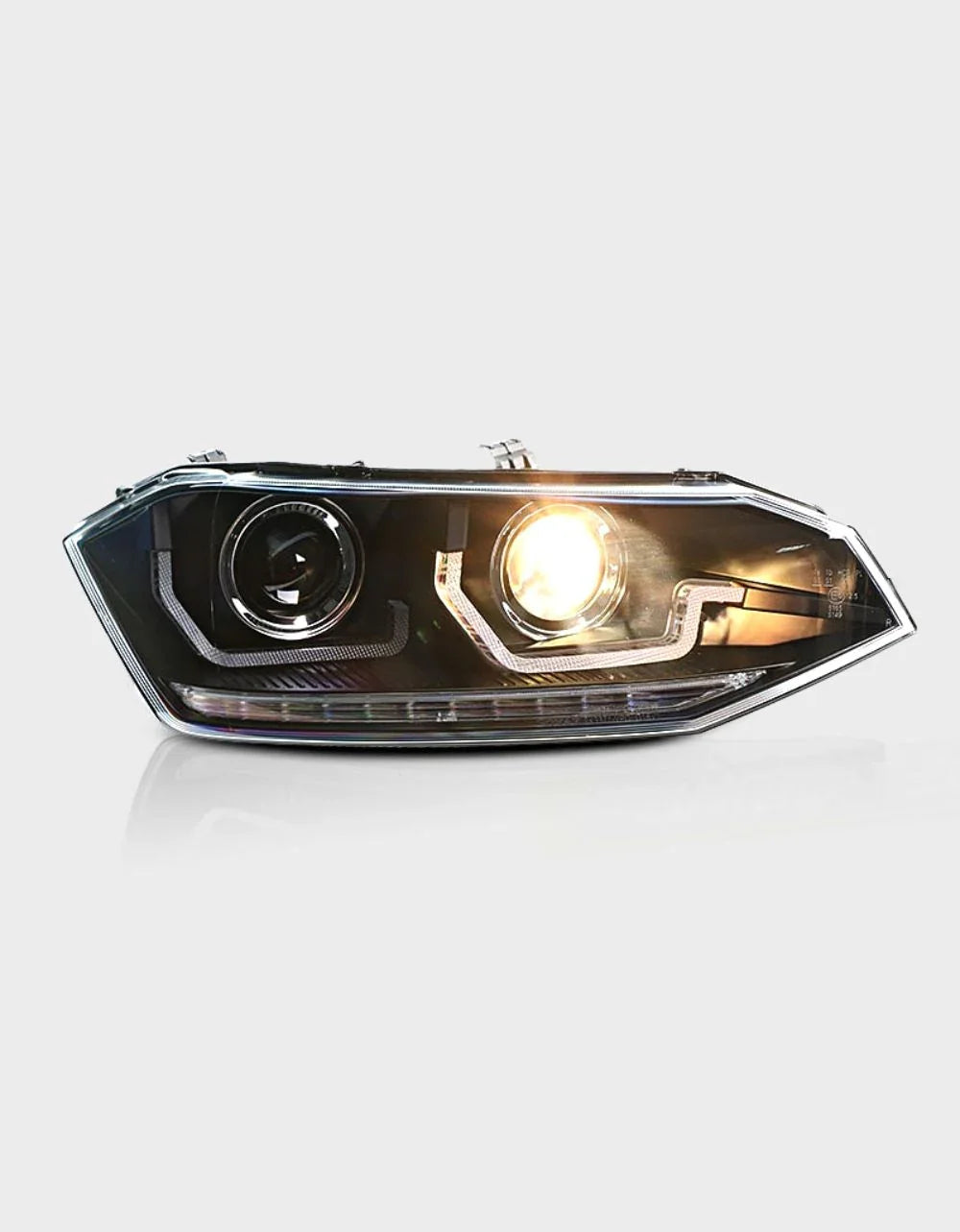 VW Polo AW 2017-2021 Fari Anteriori Luci Diurne a LED Nero - autorivallo