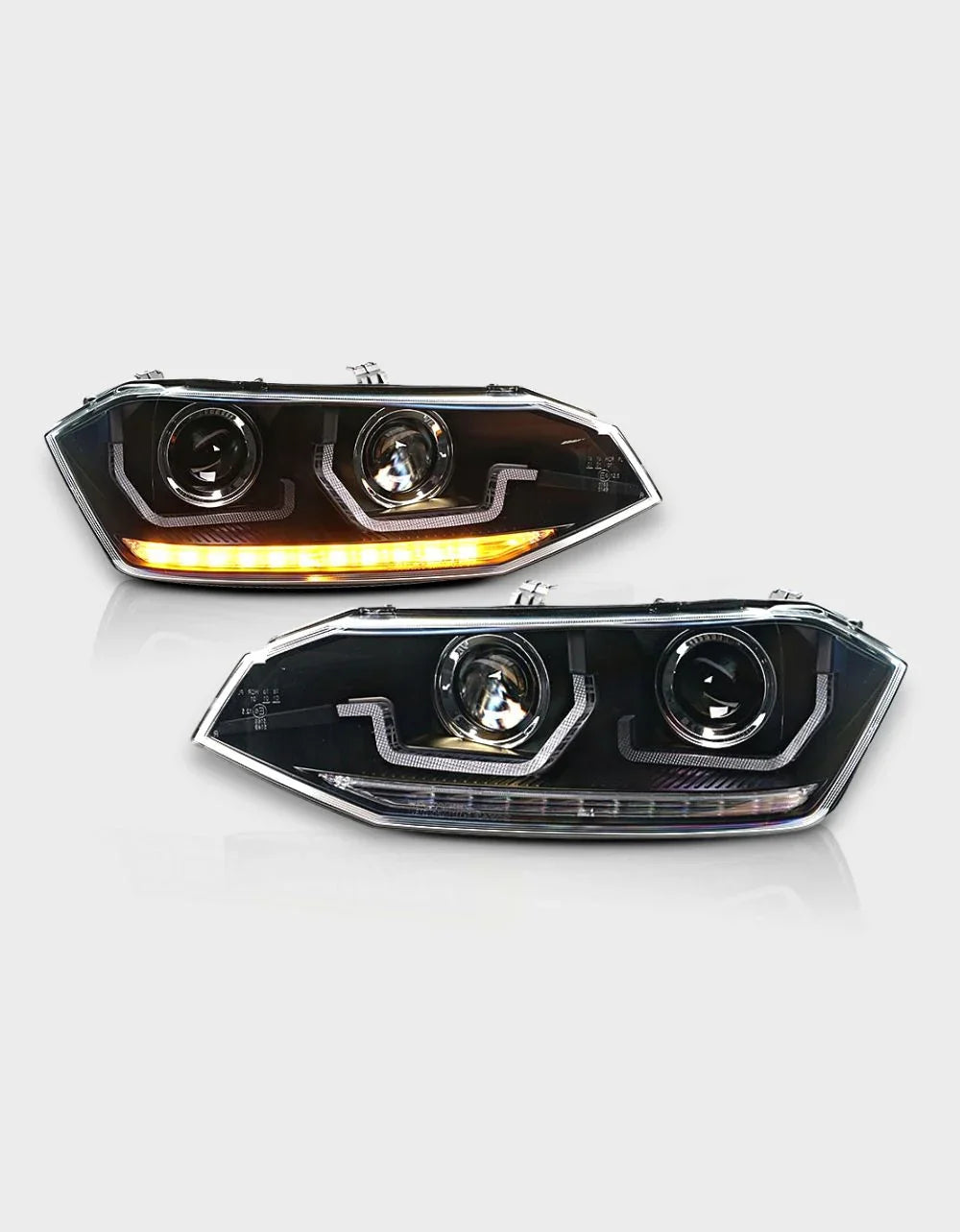 VW Polo AW 2017-2021 Fari Anteriori Luci Diurne a LED Nero - autorivallo