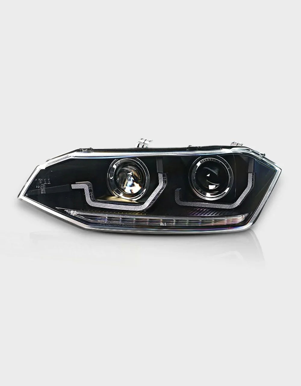 VW Polo AW 2017-2021 Fari Anteriori Luci Diurne a LED Nero - autorivallo