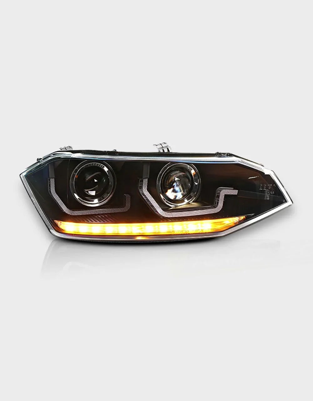 VW Polo AW 2017-2021 Fari Anteriori Luci Diurne a LED Nero - autorivallo