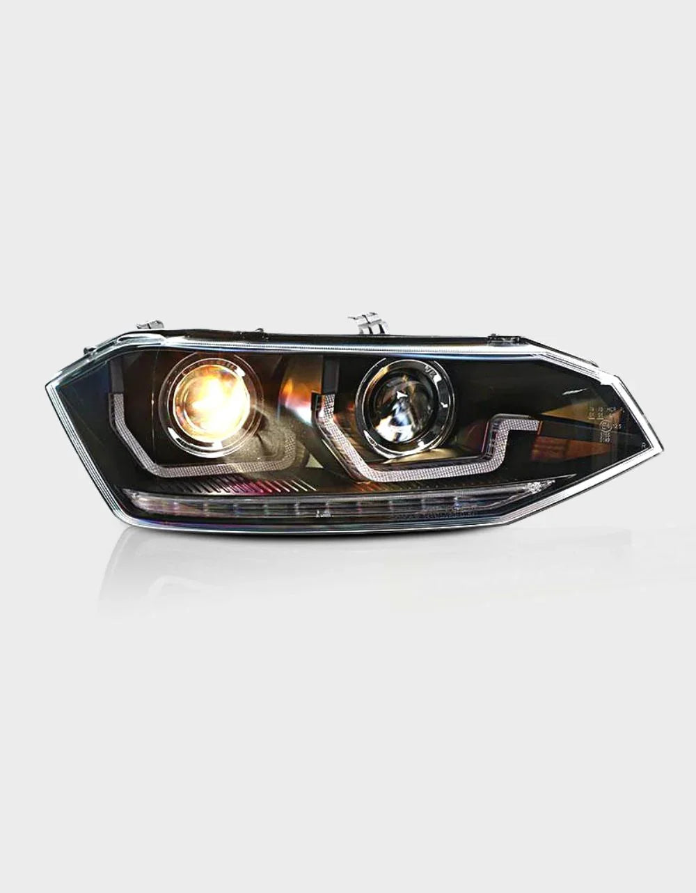 VW Polo AW 2017-2021 Fari Anteriori Luci Diurne a LED Nero - autorivallo