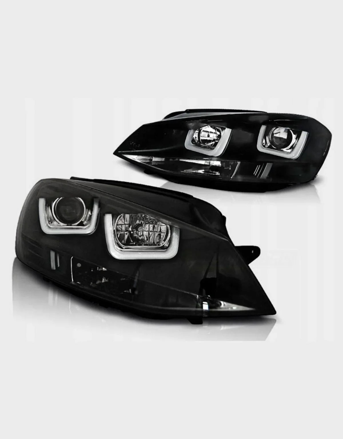 VW Golf 7 2012-2017 Fari Anteriori Nero Luci Diurne LED - autorivallo