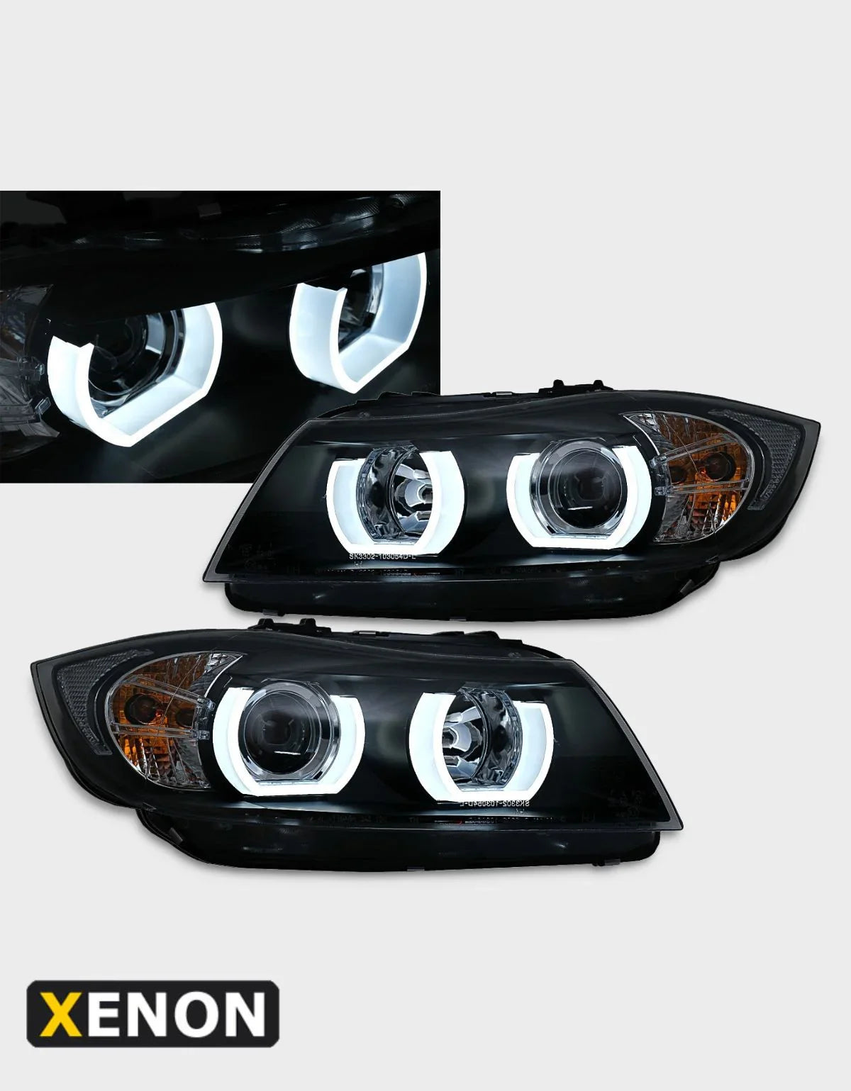 BMW 3 E90 E91 05-08 Fari Anteriori Xenon Angel Eyes 3D U-LED - autorivallo