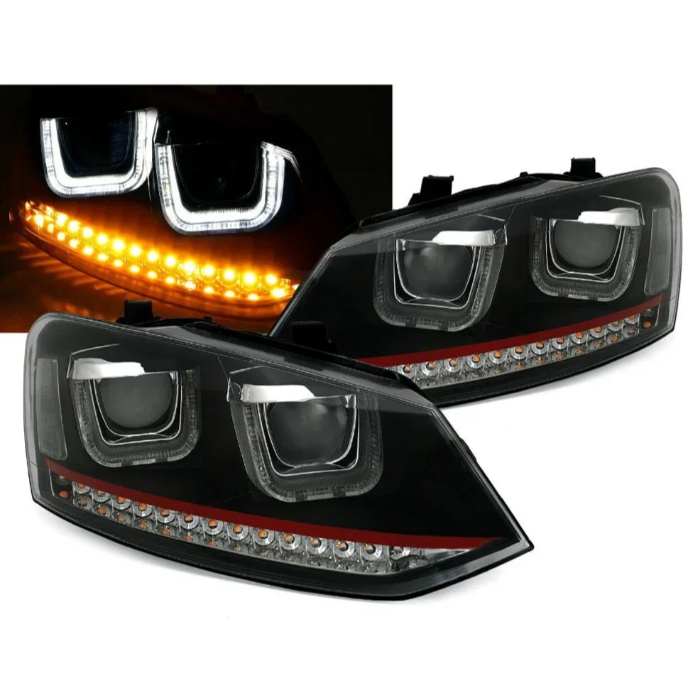 VW Polo 6R 6C 2009-2017 Fari Anteriori Con Luci Diurne LED - autorivallo