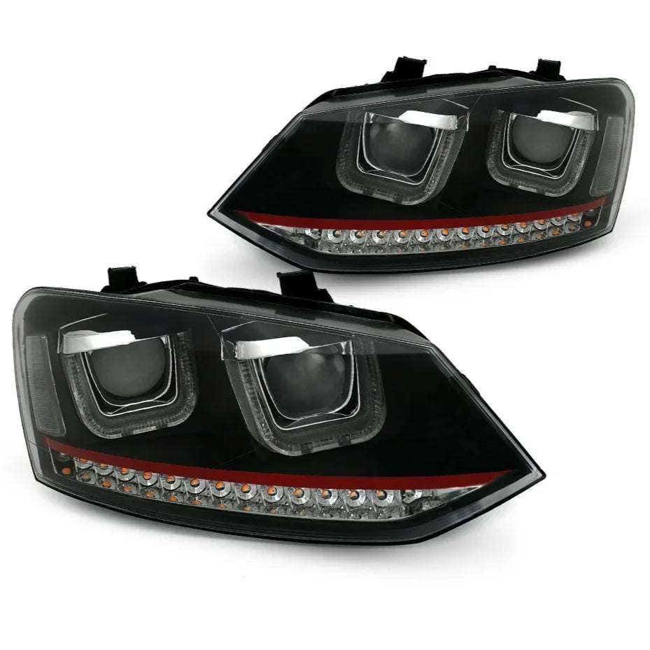 VW Polo 6R 6C 2009-2017 Fari Anteriori Luci Diurne LED GTI Look - autorivallo