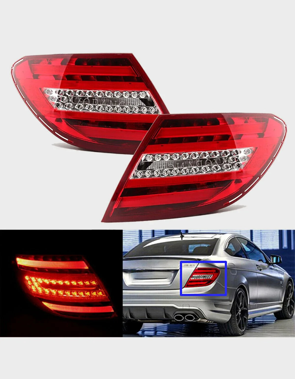 Mercedes Classe C W204 2007-2010 Fanali Posteriori Full LED - autorivallo