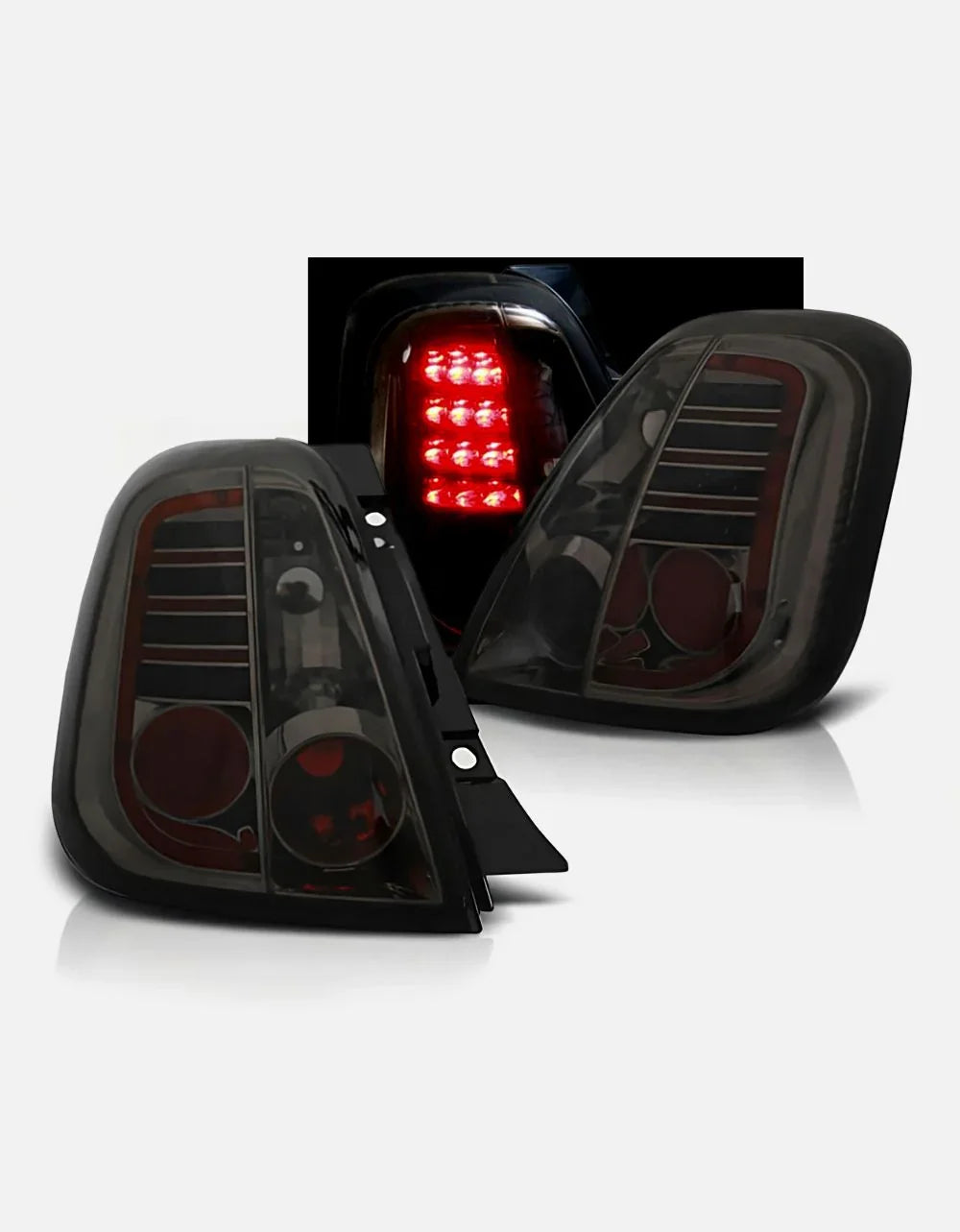 Fiat 500 2007-2016 Fanali Posteriori LED Fari Nero Fumé - autorivallo
