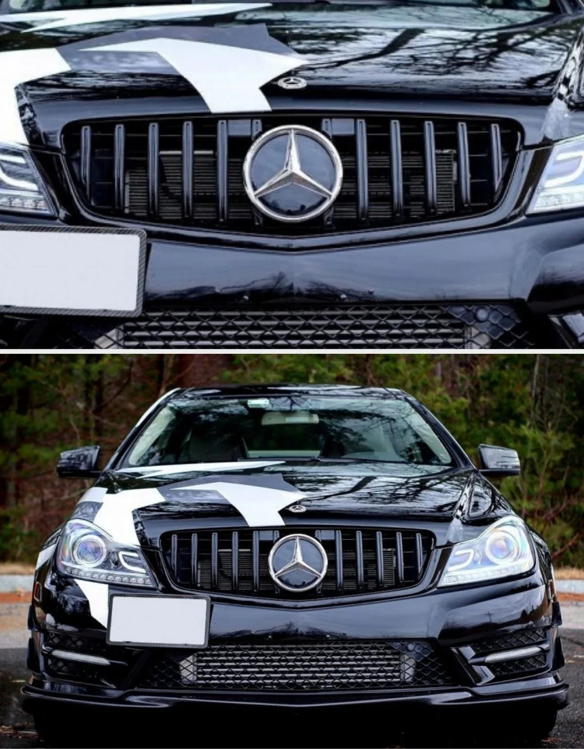 Mercedes Classe C W204 2007-2014 Griglia Anteriore GT-R Nero - autorivallo