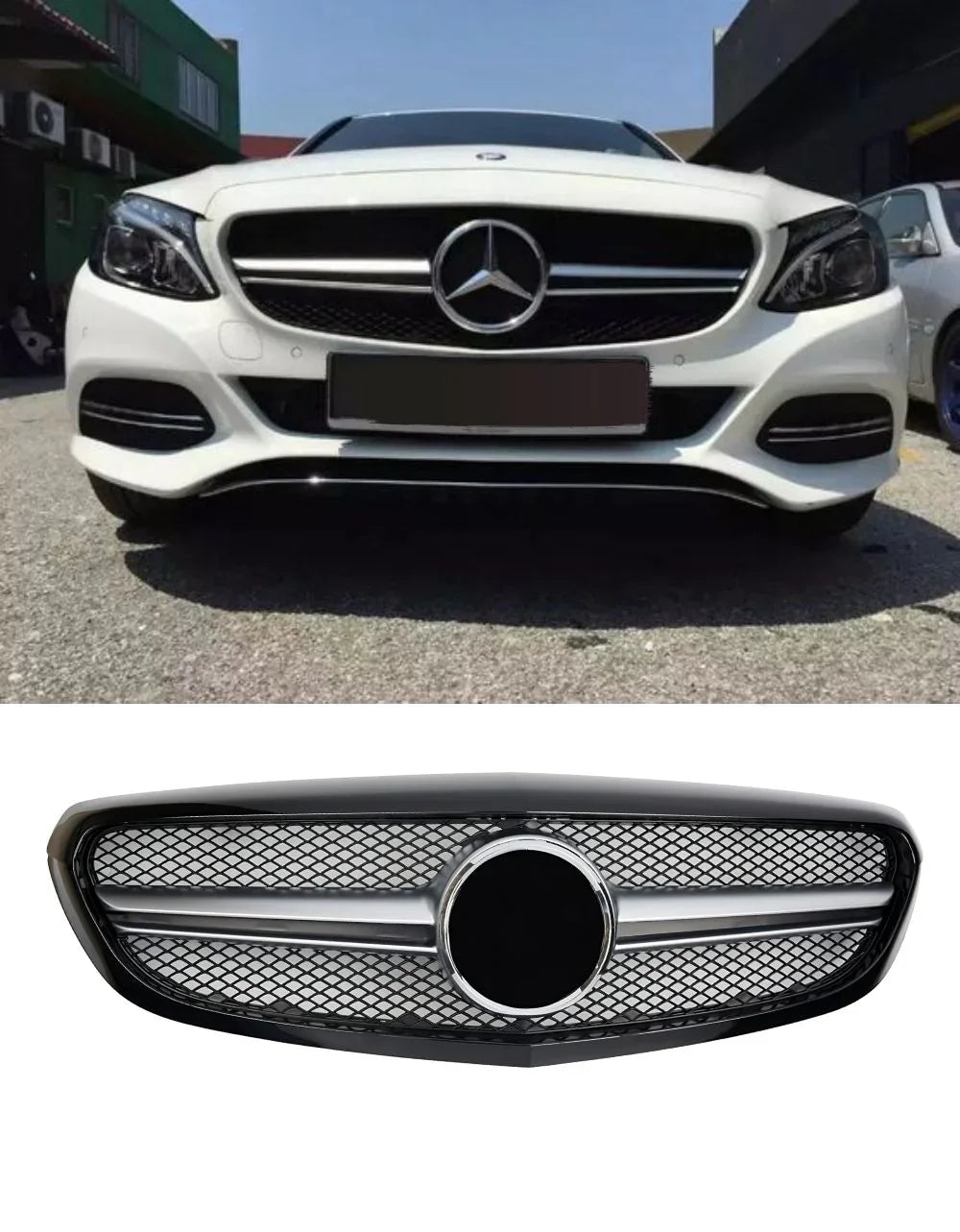 Mercedes C W205 S205 2014-2018 Griglia Anteriore Nero Look AMG - autorivallo