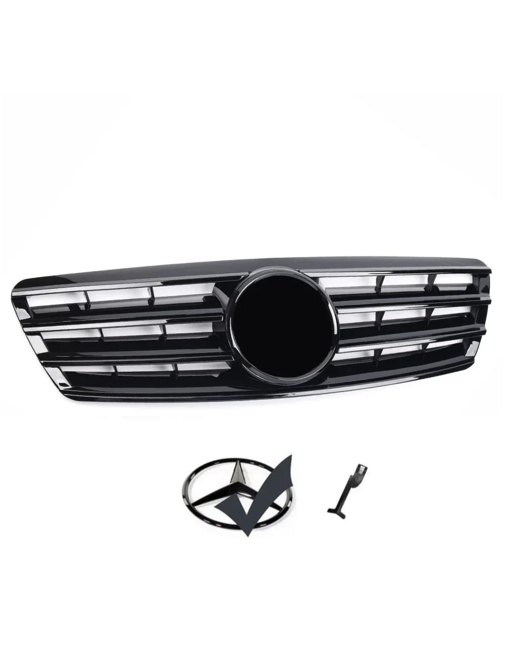 Mercedes C W203 00-07 Griglia Anteriore LOOK AMG Nero Lucido - autorivallo