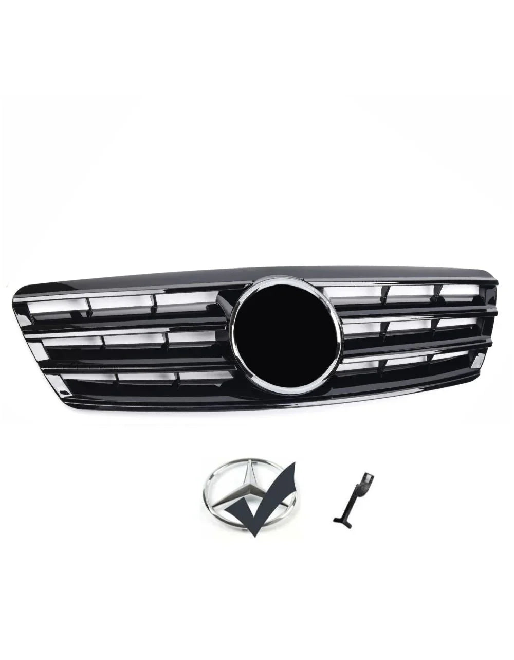 Mercedes C W203 00-07 Griglia Radiatore LOOK AMG Nero Lucido - autorivallo
