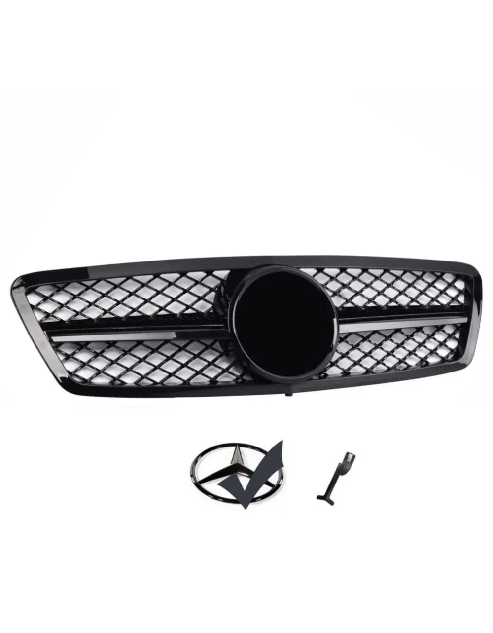 Mercedes C W203 Griglia Radiatore Nero Nido d'ape LOOK AMG - autorivallo