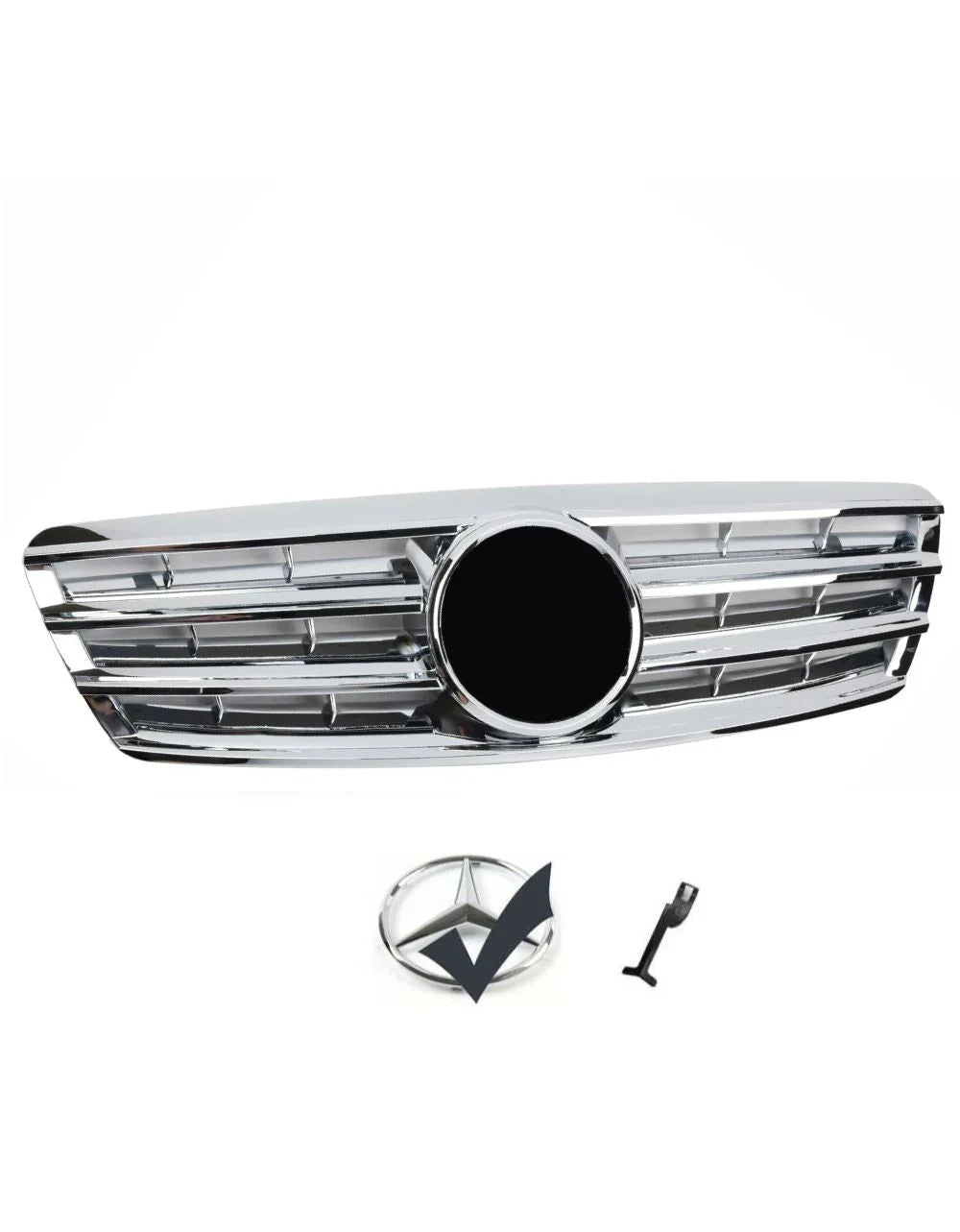 Mercedes C W203 2000-2007 Griglia Radiatore Cromata Look AMG - autorivallo