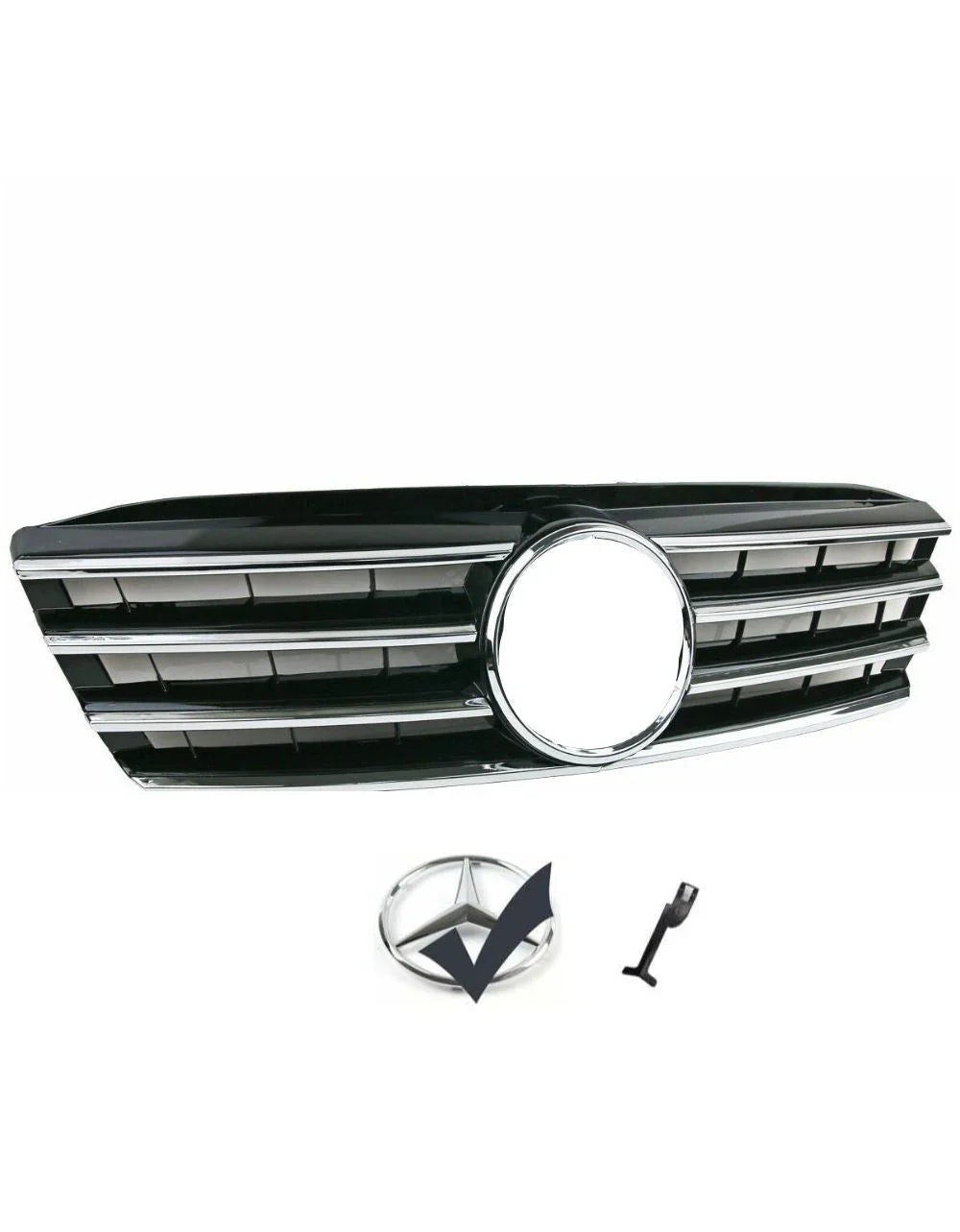Mercedes C W203 00-07 Griglia Radiatore Nero Cromato Look AMG - autorivallo