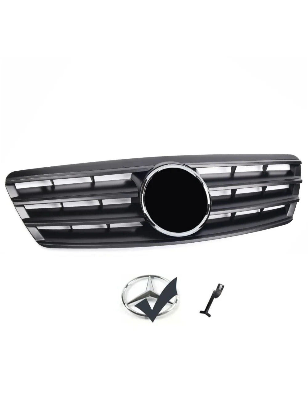 Mercedes C W203 00-07 Griglia Anteriore Nero Opaco AMG - autorivallo