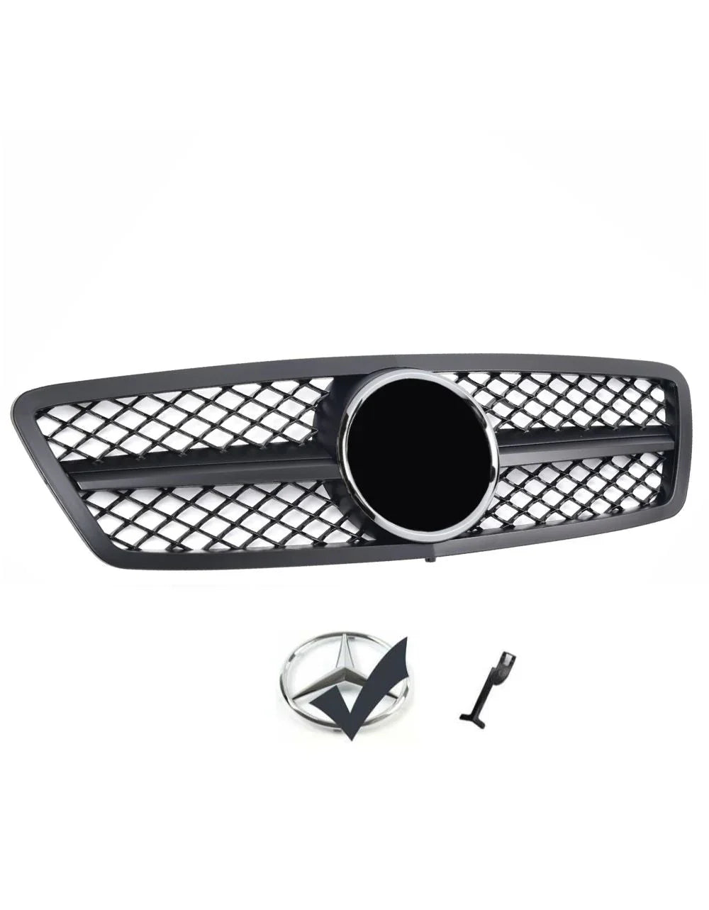 Mercedes C W203 00-07 Griglia Radiatore Nero Opaco Look AMG - autorivallo
