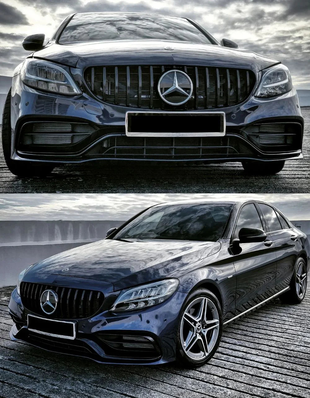 Mercedes C W205 18-21 Griglia Radiatore Panamericana Nero Lucido - autorivallo