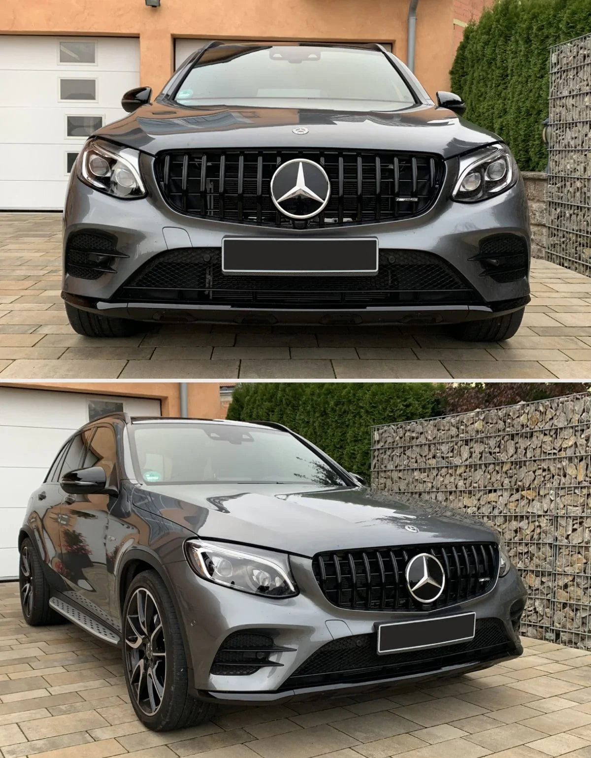 Mercedes GLC X253 C253 15-19 Griglia Anteriore Nero Lucido - autorivallo