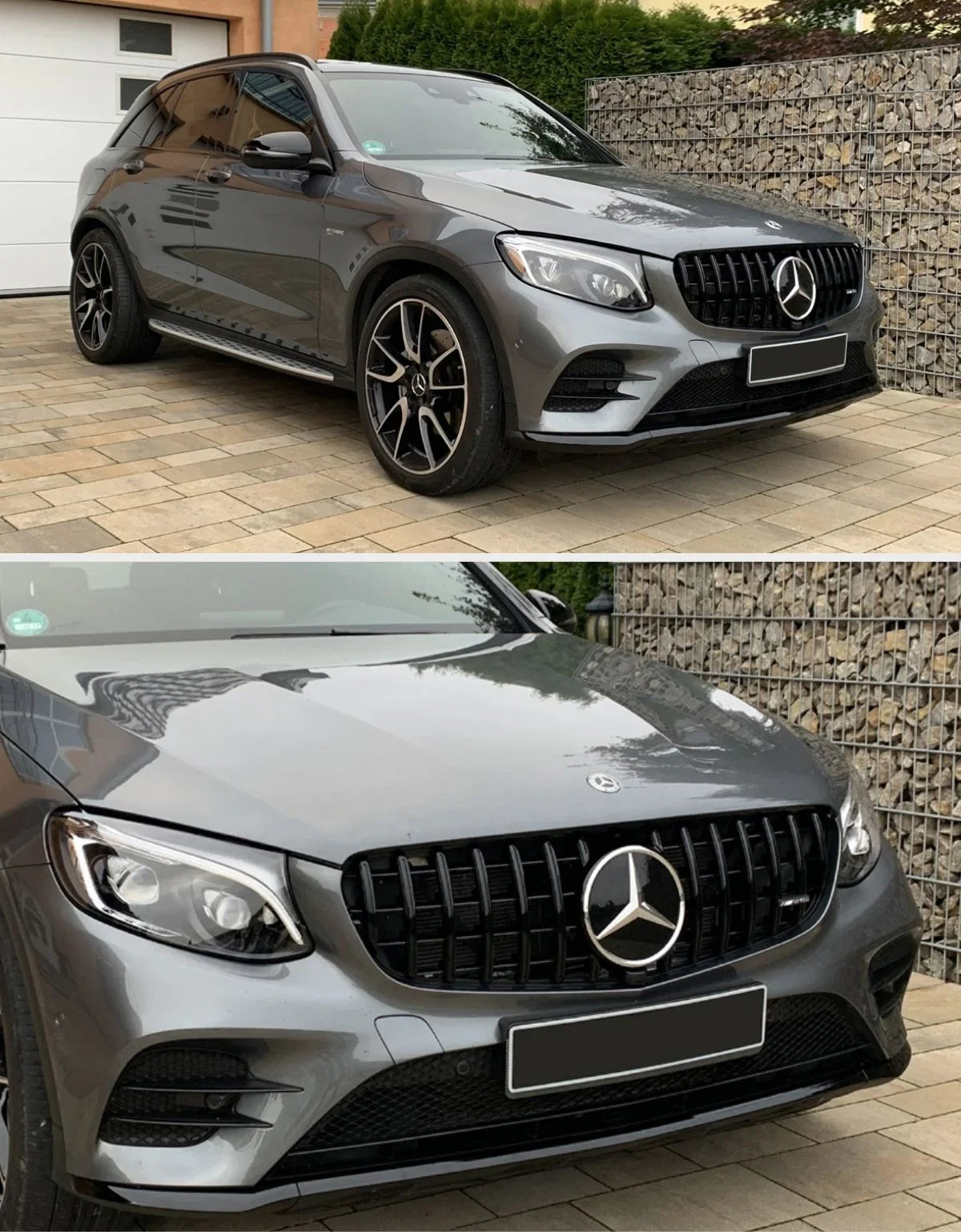 Mercedes GLC X253 C253 15-19 Griglia Anteriore Nero Lucido - autorivallo