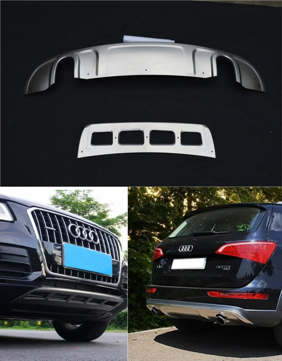 Audi Q5 8R 2008-2012 Protezione Sotto Paraurti Acciaio Inox - autorivallo