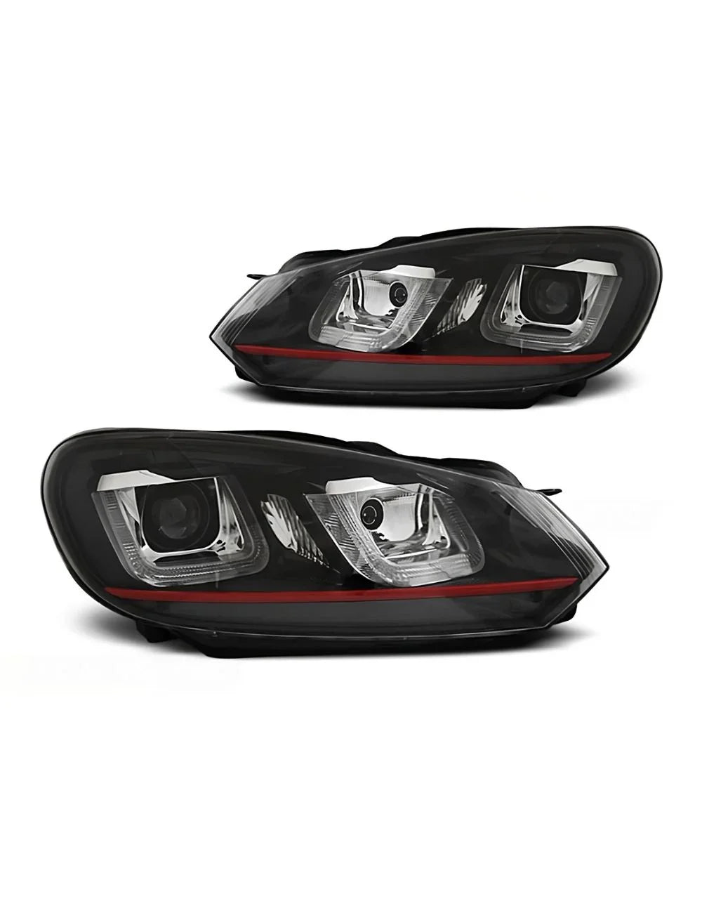 VW Golf 6 2008-2012 Fari Anteriori Luci Diurne U-LED GTI Look - autorivallo