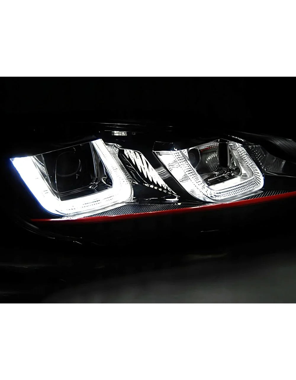 VW Golf 6 2008-2012 Fari Anteriori Luci Diurne U-LED GTI Look - autorivallo