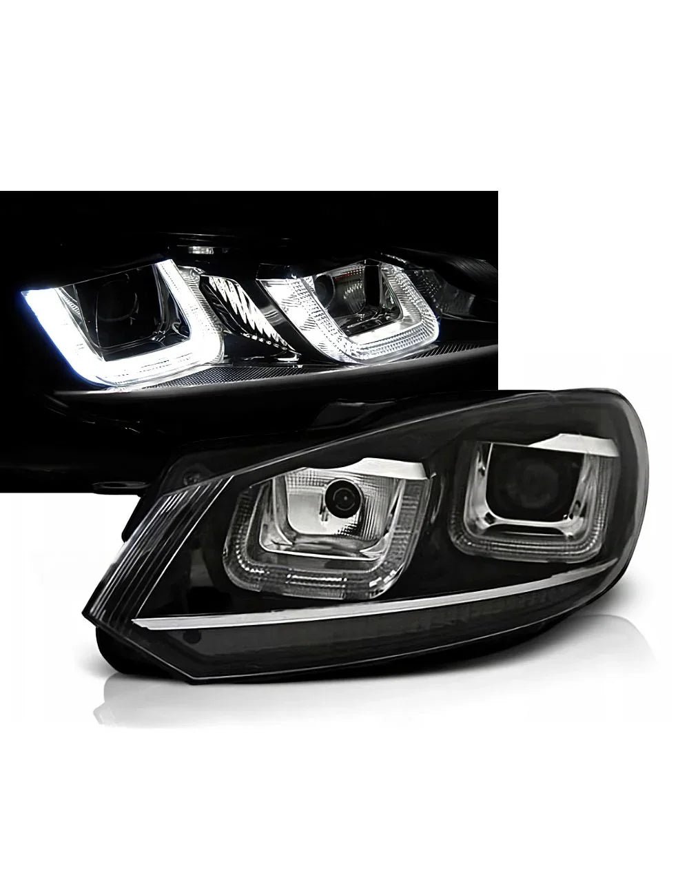 VW Golf 6 2008-2012 Fari Anteriori Luci Diurne LED R-Line Look - autorivallo