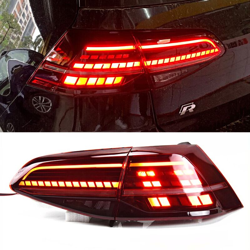 VW Golf 7 2012-2017 Fari posteriori a LED ottica GTI, R-Line, G7.5 Luci di svolta LED dinamiche.